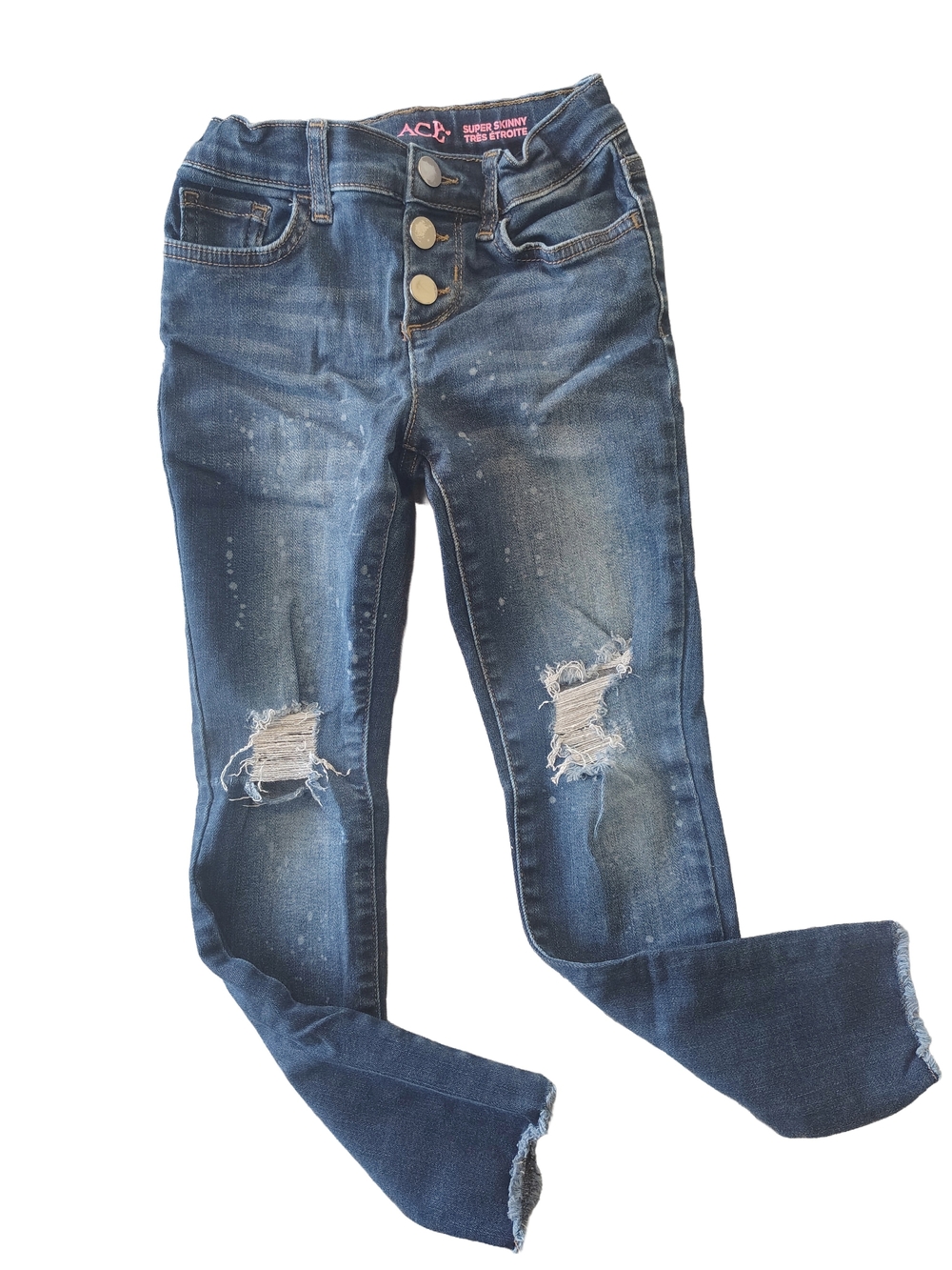 Ace Distressed Girls Skinny Jeans Blue Size 6